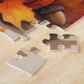 Springer Spaniel im Herbstlaub Thanksgiving Kunst Puzzle (Seite)