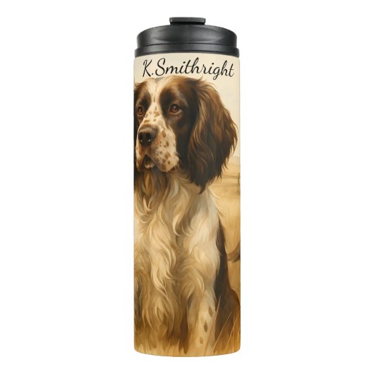 Springer Spaniel Jagdhund mit Fasaniern Thermosbecher (Vorderseite)