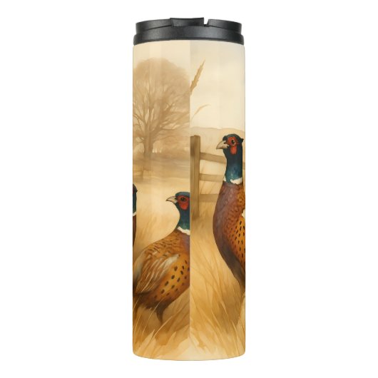 Springer Spaniel Jagdhund mit Fasaniern Thermosbecher (Rückseite)