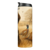 Springer Spaniel Jagdhund mit Fasaniern Thermosbecher (Nach rechts gedreht)