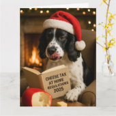 Springer Spaniel 'Käse-Steuer' Weihnachtskarte Karte (Gelbe Blume)