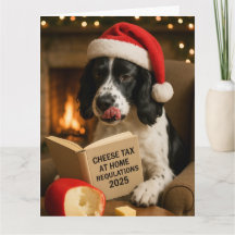 Springer Spaniel 'Käse-Steuer' Weihnachtskarte
