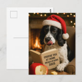 Springer Spaniel 'Käse-Steuer' Weihnachtskarte Postkarte (Vorne/Hinten)