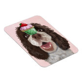 Springer Spaniel mit Cupcake 2 Magnet (Rechte Seite)