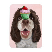 Springer Spaniel mit Cupcake 2 Magnet (Vertikal)