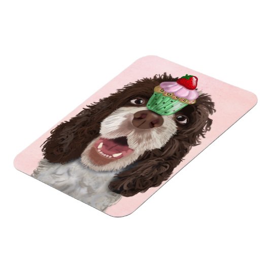 Springer Spaniel mit Cupcake 2 Magnet (Linke Seite)