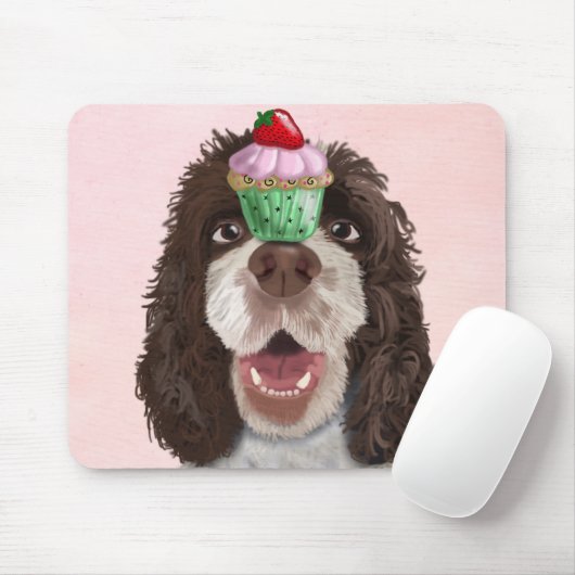 Springer Spaniel mit Cupcake 2 Mousepad (Mit Mouse)