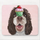 Springer Spaniel mit Cupcake 2 Mousepad (Vorne)