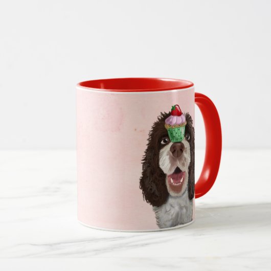 Springer Spaniel mit Cupcake 2 Tasse (VorderseiteRechts)