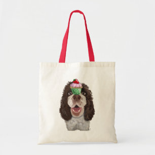 Springer Spaniel mit Cupcake 2 Tragetasche