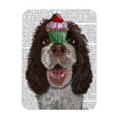 Springer Spaniel mit Cupcake Magnet (Vertikal)