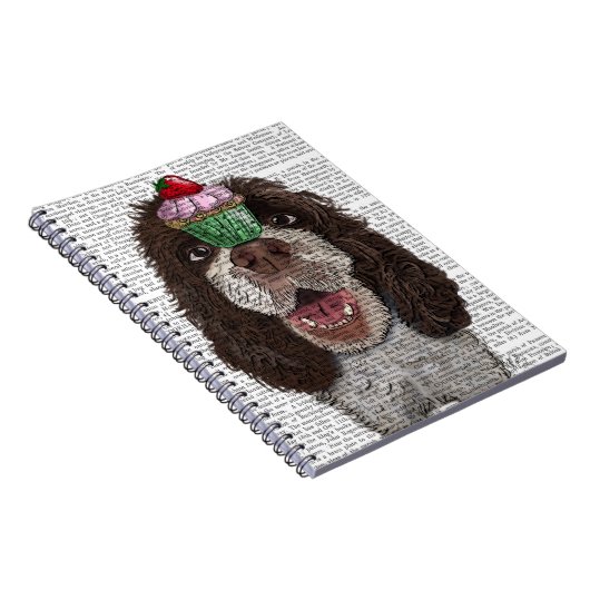 Springer Spaniel mit Cupcake Notizblock (Rechte Seite)