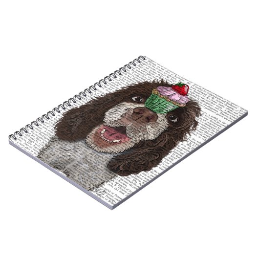 Springer Spaniel mit Cupcake Notizblock (Linke Seite)