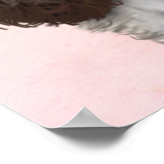 Springer Spaniel mit Cupcake Poster (Ecke)