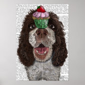 Springer Spaniel mit Cupcake Poster (Vorne)