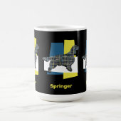 Springer Spaniel Niedlich Pet Hund Silhouette Y&B  Kaffeetasse (Mittel)