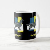 Springer Spaniel Niedlich Pet Hund Silhouette Y&B  Kaffeetasse (VorderseiteRechts)