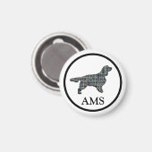 Springer Spaniel Niedlich Pet Hund Silhouette Y&B  Magnet (Vorderseite/Rückseite)