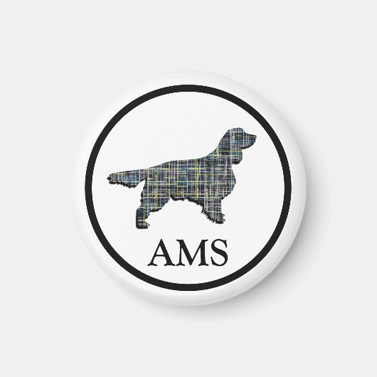 Springer Spaniel Niedlich Pet Hund Silhouette Y&B  Magnet (Vorne)