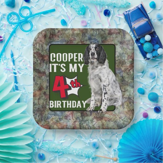 Springer Spaniel Personalisiertes 4. Party Pappteller (Party)