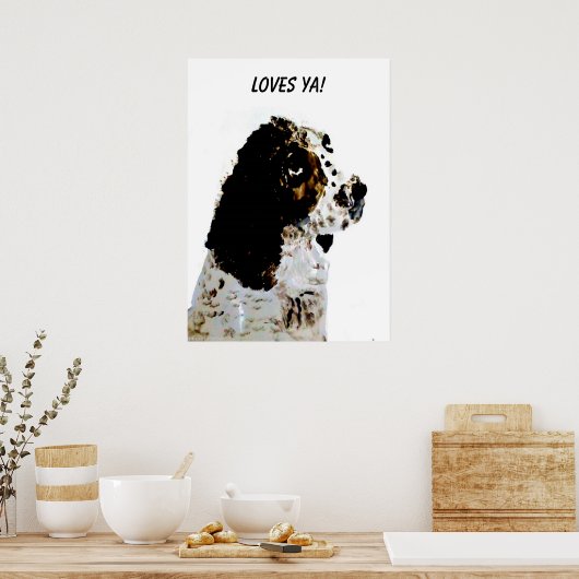 Springer Spaniel Pet Portrait Custom Poster (Küche)