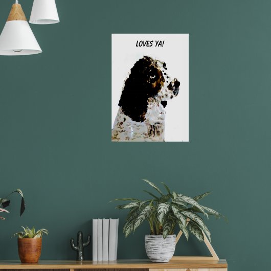 Springer Spaniel Pet Portrait Custom Poster (Wohnzimmer 1)