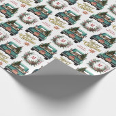 Springer Spaniel Retro Truck Monogram Christmas Geschenkpapier (Ecke)