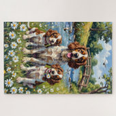 Springer Spaniel Riverside Daisy Kunst Puzzle (Horizontal)