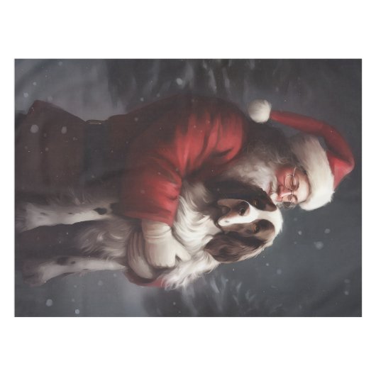 Springer Spaniel Santa Claus Festive Christmas Tischdecke (Vorderseite (Horizontal))