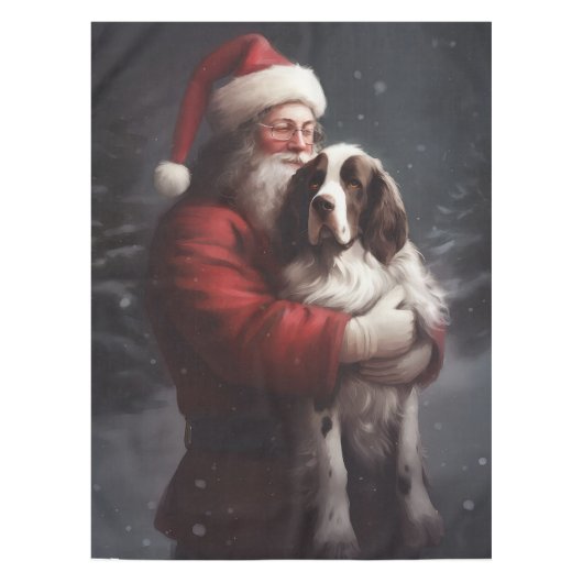 Springer Spaniel Santa Claus Festive Christmas Tischdecke (Vorderseite)