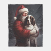 Springer Spaniel Santa Claus Festliche Weihnachten Fleecedecke (Vorderseite)