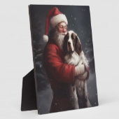Springer Spaniel Santa Claus Festliche Weihnachten Fotoplatte (Seite)