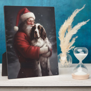 Springer Spaniel Santa Claus Festliche Weihnachten Fotoplatte