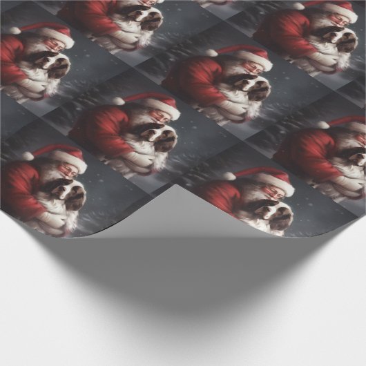 Springer Spaniel Santa Claus Festliche Weihnachten Geschenkpapier (Ecke)