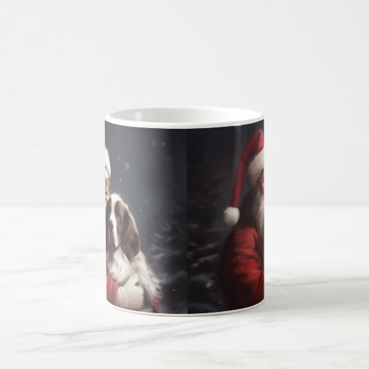 Springer Spaniel Santa Claus Festliche Weihnachten Kaffeetasse (Mittel)