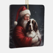 Springer Spaniel Santa Claus Festliche Weihnachten Keramikornament (Rechts)