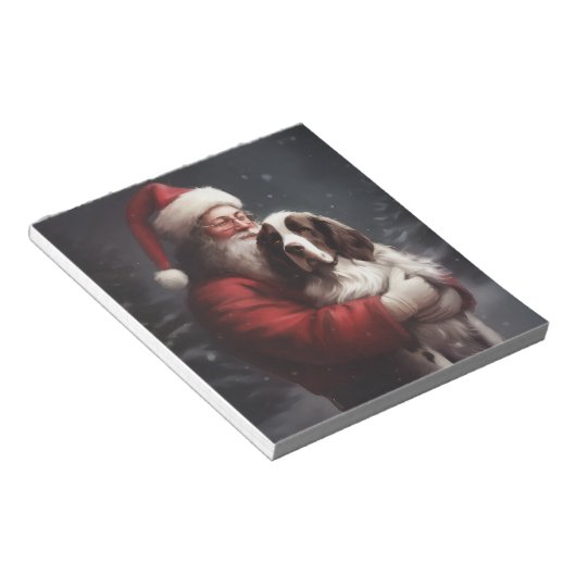 Springer Spaniel Santa Claus Festliche Weihnachten Notizblock (angewinkelt)