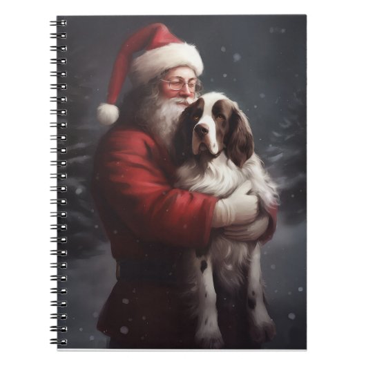 Springer Spaniel Santa Claus Festliche Weihnachten Notizblock (Vorderseite)