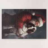 Springer Spaniel Santa Claus Festliche Weihnachten Puzzle (Horizontal)