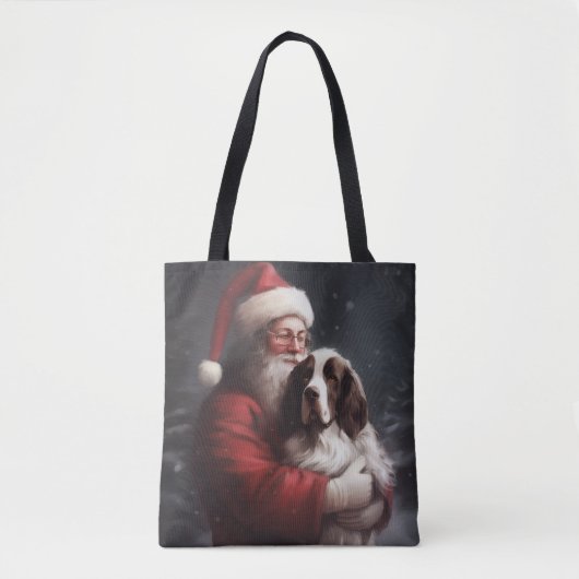 Springer Spaniel Santa Claus Festliche Weihnachten Tasche (Vorderseite)