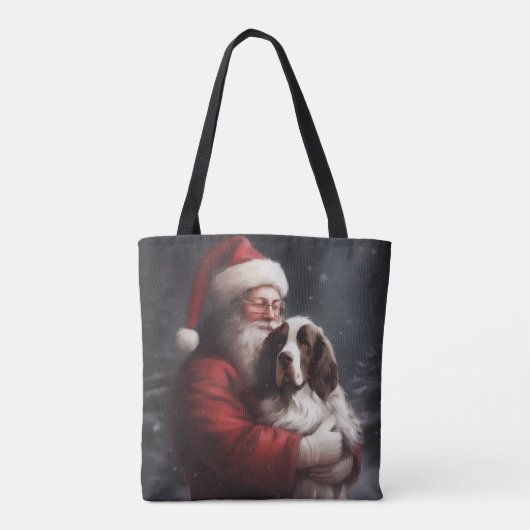 Springer Spaniel Santa Claus Festliche Weihnachten Tasche (Rückseite)
