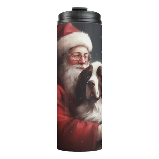 Springer Spaniel Santa Claus Festliche Weihnachten Thermosbecher (Vorderseite)