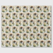 Springer Spaniel und Mallard Duck Doppelexposition Geschenkpapier (Flach)