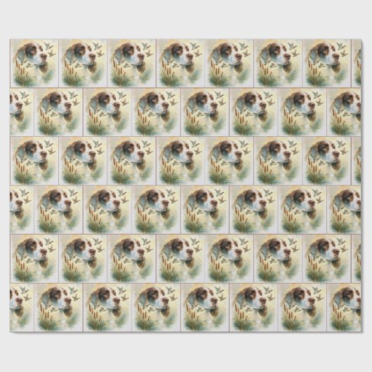 Springer Spaniel und Mallard Duck Doppelexposition Geschenkpapier (Flach)