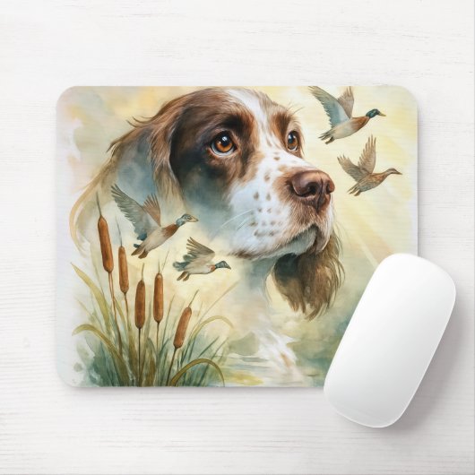 Springer Spaniel und Mallard Duck Doppelexposition Mousepad (Mit Mouse)