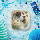 Springer Spaniel und Mallard Duck Doppelexposition Pappteller (Party)