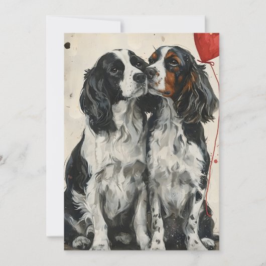 Springer Spaniel Valentinstag Feiertagskarte (Vorderseite)