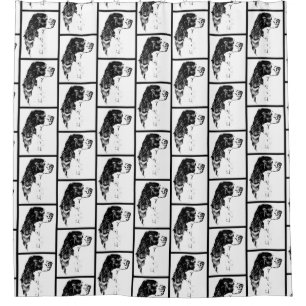 Springer Spaniel Vintag Art Duschvorhang