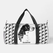 Springer Spaniel Vintag Dog Art Personalisiert Duffle Bag (Rückseite)