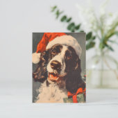 Springer Spaniel Weihnachten Postkarte (Stehend Vorderseite)